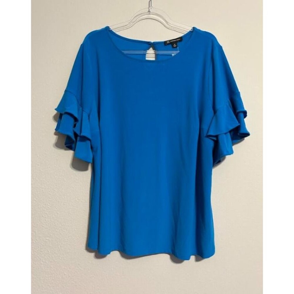 INC International Concepts 2X Vibrant Resort Blue Blouse NWT